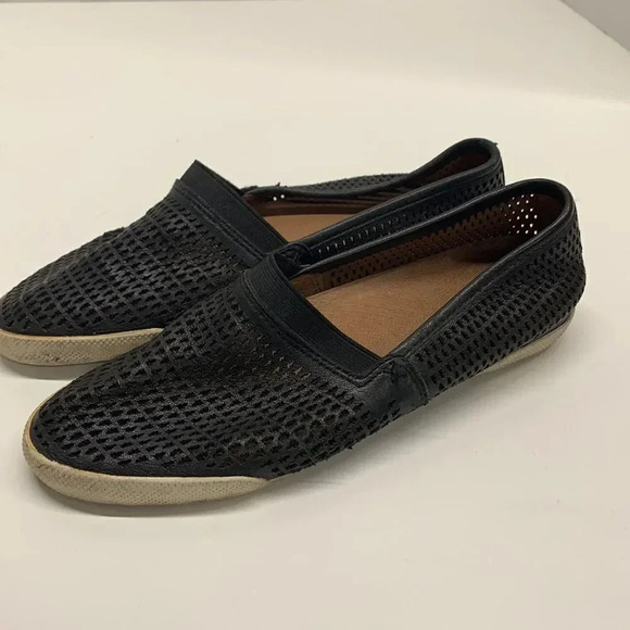 Frye Melanie Sneakers Perforated Laser Cut Logo Slip On Shoes Leather Black 5.5 - Picture 7 of 12